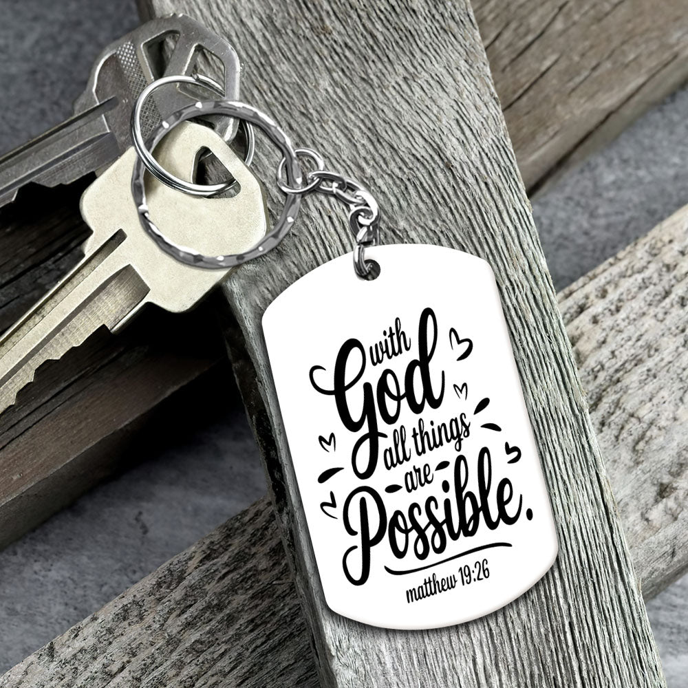 With God All Things are Possible - Aluminum Keychain